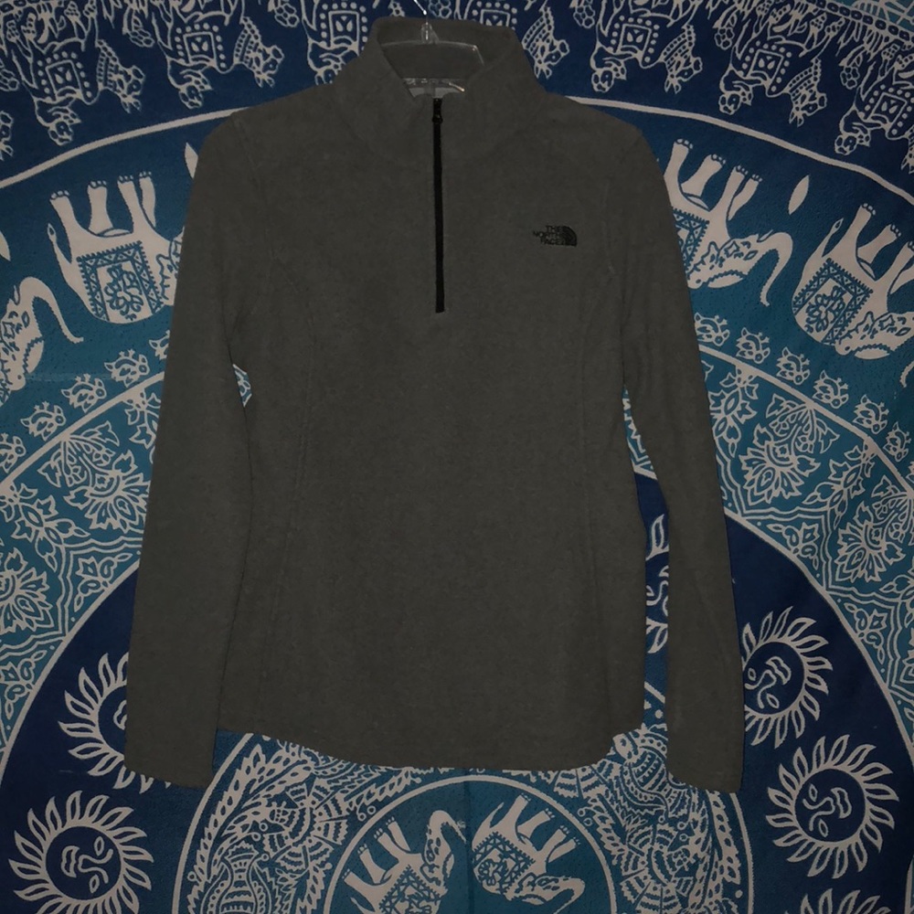 Grey North face half zip
